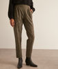 Picture of FLYNN BEIGE PRINCE OF WALES CHECK CARROT CUT TROUSERS